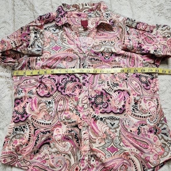 Button down shirt Cotton blend Pink Paisley Size Lp 212 COLLECTION - Picture 14 of 17